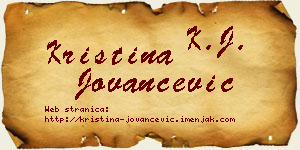 Kristina Jovančević vizit kartica
